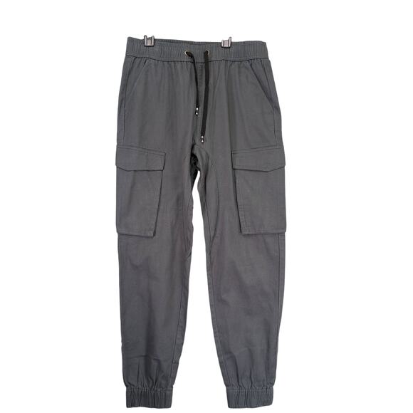 NWT Italymorn Sunrise Men's M Gray Cargo Jogger Pants, Elastic Waist Gorpcore - Picture 1 of 6